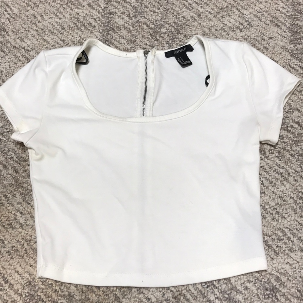 white crop top